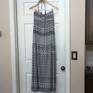 Halter Maxi Dress Tribal Print